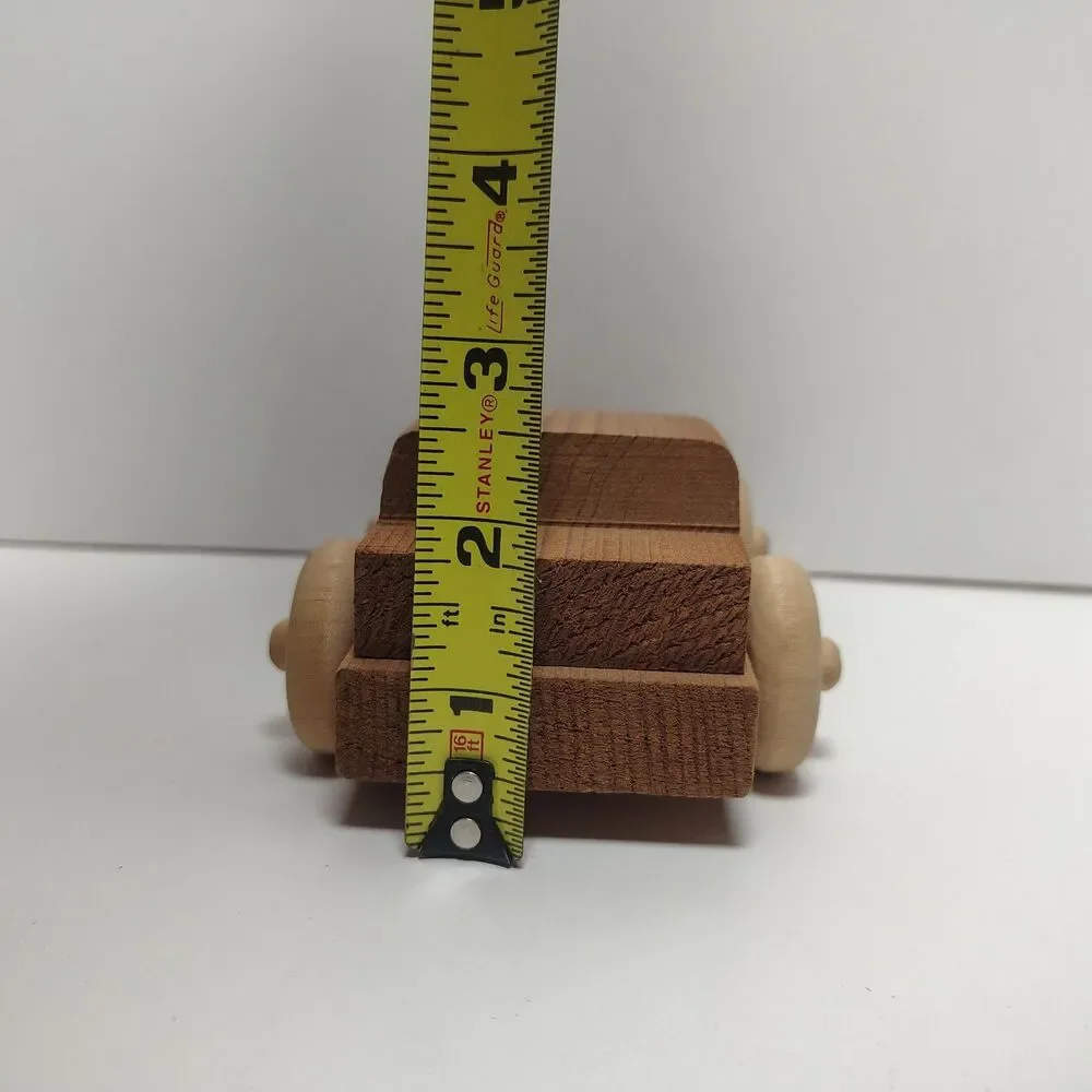 Vintage Handcrafted California Redwood Rolling Wooden Wheel Toy Flatbed Truck